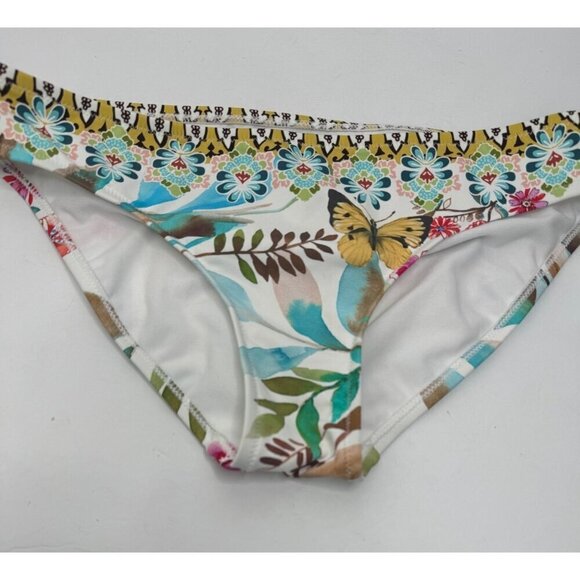 Johnny Was Dreamer Hipster Bikini Bottom White Butterfly Size XS NWT White - Picture 3 of 6